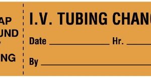 Pre-Printed Label pdc Anesthesia Label Orange Plastic IV Tubing Changed Black Syringe Label 1 X 3 Inch