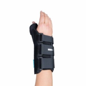 Wrist Brace with Thumb Spica Ossur Formfit Aluminum / Cotton / Polyester Left Hand Black Medium