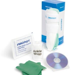 Ankle Sprain Management Kit Ankle Sprain Care Kit Includes: Large Air-Stirrup* Ankle Brace for Right Ankle, Ankle Wrap, Cold Pack, Exercise Band, Instructional DVD and Booklet