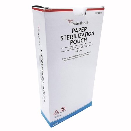 Sterilization Pouch Cardinal Health Ethylene Oxide (EO) Gas / Steam 5-1/4 X 10 Inch Transparent / White Self Seal Paper / Film