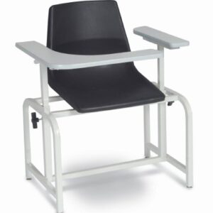 Blood Drawing Chair Basic Single Adjustable Flip Up Armrest Black