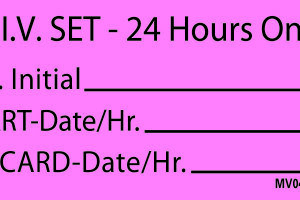 Pre-Printed Label MedVision Anesthesia Label Pink Plastic IV Set – 24 Hours Only RN Int_ Black Syringe Label 1 X 2-1/4 Inch
