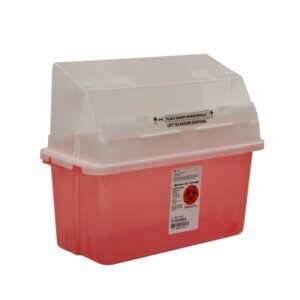 Sharps Container GatorGuard Jr Translucent Red Base 14 H X 13 W X 6 D Inch Horizontal Entry 1.25 Gallon