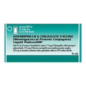 PedvaxHIB Haemophilus b Conjugate Vaccine (Meningococcal Protein Conjugate) 7.5 mcg / 0.5 mL Injection 0.5 mL