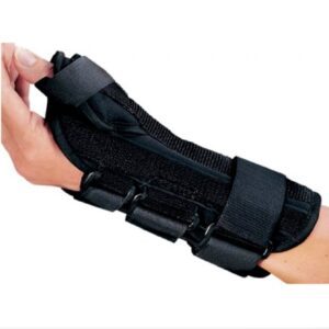 Wrist Brace with Abducted Thumb ProCare ComfortFORM Aluminum / Foam / Spandex / Plastic Left Hand Black Large