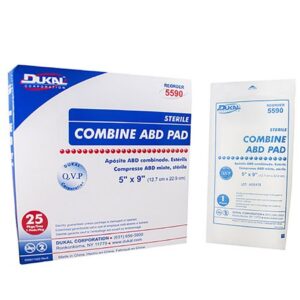 Abdominal Pad Dukal 5 X 9 Inch 1-Ply Sterile 1 per Pack