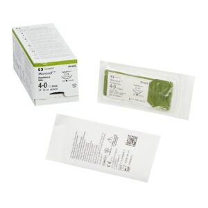 Nonabsorbable Suture with Needle Monosof Nylon C-13 3/8 Circle Reverse Cutting Needle Size 4-0 Monofilament