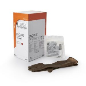 Surgical Glove ENCORE Latex Micro Size 6 Sterile Latex Standard Cuff Length Micro-Textured Brown Chemo Tested