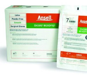Surgical Glove ENCORE Latex Micro Size 8.5 Sterile Latex Standard Cuff Length Micro-Textured Brown Chemo Tested