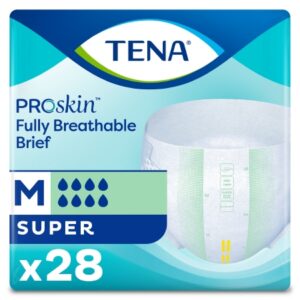 Unisex Adult Incontinence Brief TENA ProSkin Super Medium Disposable Heavy Absorbency