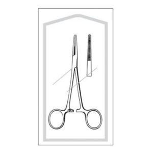 Hemostatic Forceps Econo Sterile Kelly 5-1/2 Inch Length Floor / Office Grade Pakistani Stainless Steel Sterile Locking Finger Ring Handle Straight Serrated Tips