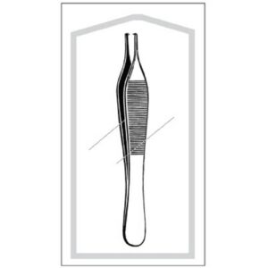 Tissue Forceps Econo Sterile Adson 4-3/4 Inch Length Floor / Office Grade Pakistani Stainless Steel Sterile NonLocking Thumb Handle Straight 1 X 2 Teeth
