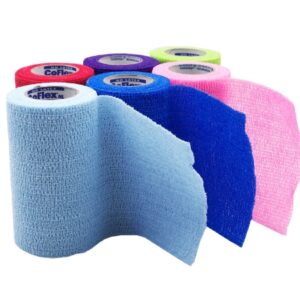 Cohesive Bandage CoFlex NL 4 Inch X 5 Yard Self-Adherent Closure Neon Pink / Blue / Purple / Light Blue / Neon Green / Red NonSterile 12 lbs. Tensile Strength