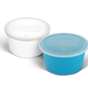 Medline Denture Cup 8 oz. Aqua Snap-On Lid Single Patient Use