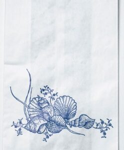Bedside Bag 3-1/2 X 6-1/2 X 11.8 Inch White / Blue Floral Print Plastic