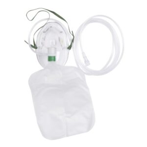 NonRebreather Oxygen Mask Elongated Style Adult One Size Fits Most Adjustable Head Strap / Nose Clip