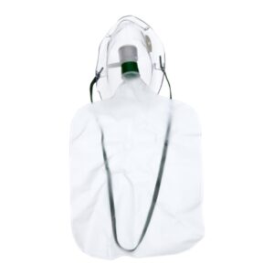 NonRebreather Oxygen Mask Elongated Style Adult One Size Fits Most Adjustable Head Strap / Nose Clip