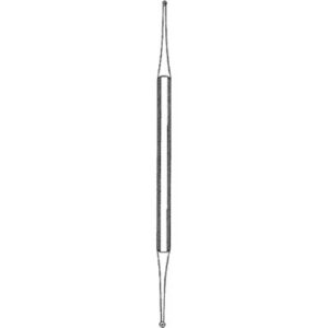 Excavator Curette Merit 5-1/2 Inch Length Double-ended Solid Octagon Handle 1 mm Tip / 2 mm Tip Straight Blunt Round Cup Tip