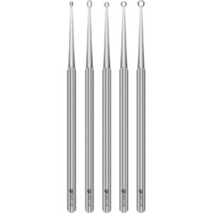 Ear Curette Set Sklar 5-3/4 Inch Length Solid Round Handle Assorted Tip Sizes