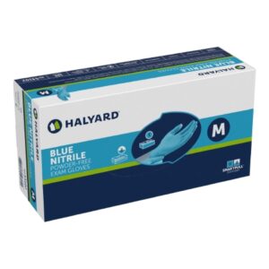 Exam Glove Blue Nitrile Medium NonSterile Nitrile Standard Cuff Length Textured Fingertips Blue Not Rated