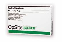 Transparent Film Dressing OpSite Flexigrid 4 X 4-3/4 Inch 2 Tab Delivery Rectangle Sterile