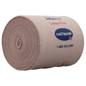 Elastic Bandage Deluxe LF 6 Inch X 11 Yard Double Length Clip Detached Closure Tan NonSterile Standard Compression