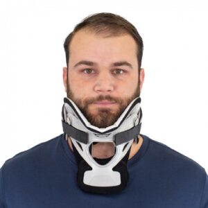 Rigid Cervical Collar ProCare XTEND 174 Preformed Adult Stout Two-Piece / Trachea Opening 1-3/4 Inch Height 14 to 24 Inch Neck Circumference