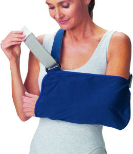 Arm Sling with Padded Strap Procare Blue Vogue D-Ring / Hook and Loop Strap Closure Large