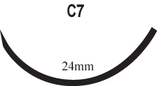 Absorbable Suture with Needle PolySyn Polyglycolic Acid C-7 3/8 Circle Reverse Cutting Needle Size 3-0 Braided