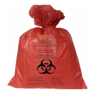 Autoclavable Biohazard Waste Bag Biohazard Symbol / Biohazardous Waste to be Autoclaved 13 to 16 gal. Red 25 X 35 Inch