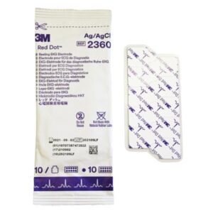 ECG Resting Electrode 3M Red Dot Tab Connector Conductive Adhesive Gel Adult Radiolucent 10 per Pack