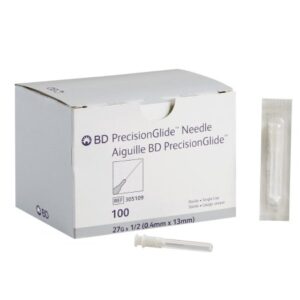 Hypodermic Needle PrecisionGlide 1/2 Inch Length 27 Gauge Thin Wall Without Safety