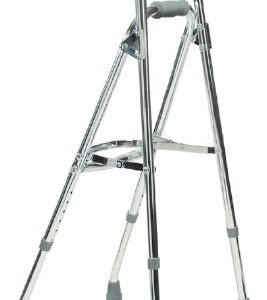 Side Step Folding Walker Adjustable Height Lumex Walkane Aluminum Frame 300 lbs. Weight Capacity 29-1/2 to 34-1/2 Inch Height