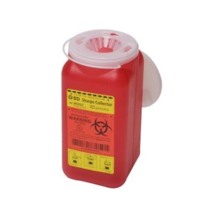Sharps Container BD Red Base 7-1/2 H X 3-3/5 W X 3-3/5 D Inch Vertical Entry 0.35 Gallon