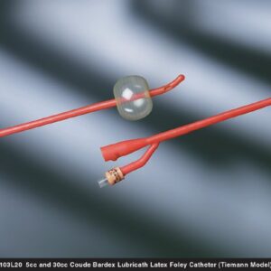 Foley Catheter Bardex Lubricath 2-Way Coude Tip 30 cc Balloon 14 Fr. Hydrophilic Polymer Coated Latex