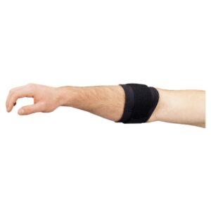 Elbow Support DeRoyal X-Large Pull-On / Hook and Loop Strap Closure Tennis Elbow Strap Left or Right Elbow 12 to 14 Inch Forearm Circumference Black