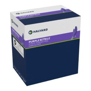Exam Glove Purple Nitrile Medium Sterile Single Nitrile Standard Cuff Length Textured Fingertips Purple Chemo Tested