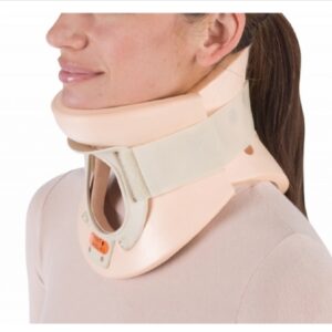 Rigid Cervical Collar ProCare California Preformed Adult Medium Two-Piece / Trachea Opening 2-1/4 Inch Height 13 to 16 Inch Neck Circumference