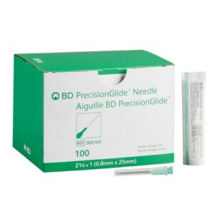 Hypodermic Needle PrecisionGlide 1 Inch Length 21 Gauge Thin Wall Without Safety