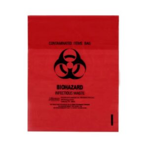 Biohazard Waste Bag Biohazard Symbol / Biohazardous Waste / Infectious Waste 1 to 3 gal. Red 11 X 14 Inch