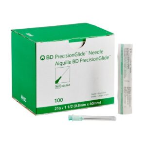 Hypodermic Needle PrecisionGlide 1-1/2 Inch Length 21 Gauge Thin Wall Without Safety