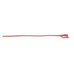 Foley Catheter Bardex Lubricath 2-Way Council Tip 5 cc Balloon 16 Fr. Red Rubber