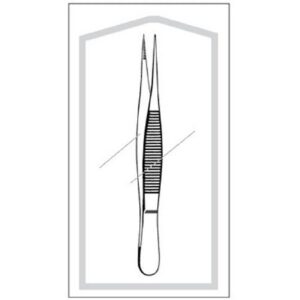Splinter Forceps Econo Sterile 4-1/2 Inch Length Floor / Office Grade Pakistani Stainless Steel Sterile NonLocking Thumb Handle Straight Fine, Pointed Serrated Tips
