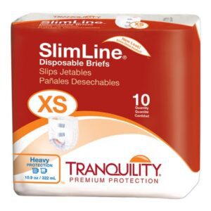Unisex Adult Incontinence Brief Tranquility Slimline X-Small Disposable Heavy Absorbency