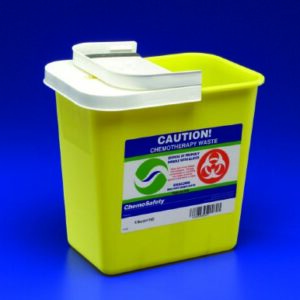 Chemotherapy Waste Container SharpSafety Yellow Base 26 H X 18-1/4 W X 12-3/4 D Inch Horizontal Entry 18 Gallon