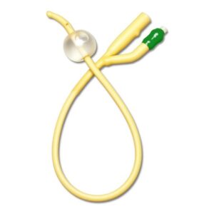 Foley Catheter Medline 2-Way Coude Tip 10 mL Balloon 14 Fr. Silicone Elastomer Coated Latex