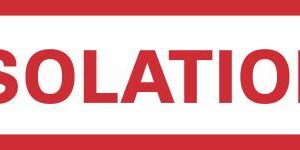 Pre-Printed Label Timemed Auxiliary Label Red / White Isolation Red Safety and Instructional 2 X 6 Inch