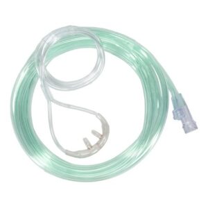ETCO2 Nasal Sampling Cannula with O2 Delivery Salter-Style Adult Curved Prong / NonFlared Tip 7 Foot O2 / 2 Foot CO2 Line