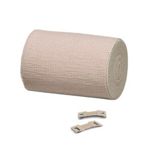 Elastic Bandage REB LF 6 Inch X 10 Yard Double Length Clip Detached Closure Tan Sterile Standard Compression