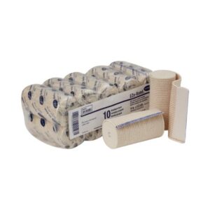 Elastic Bandage EZe-Band LF 4 Inch X 5-1/2 Yard Double Hook and Loop Closure Tan NonSterile Standard Compression